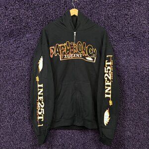 Papa Roach INF25T Flame Zip-Up Hoodie Size Large